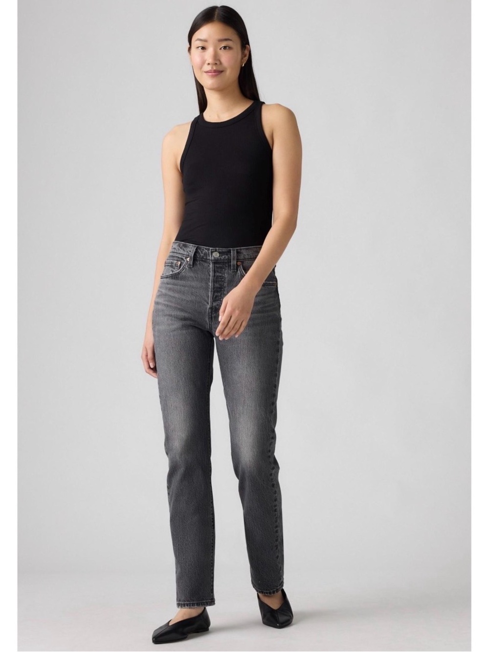 Levi’s Premium 501 Original Jeans Women’s 26x32 Faded Black Button Fly High Rise